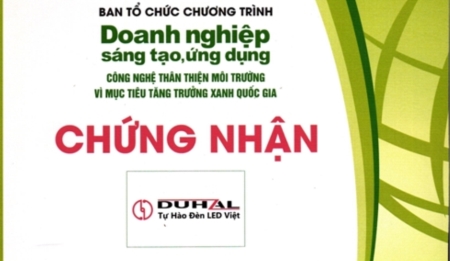 Duhal nhận Giải thưởng Doanh nghiệp tăng trưởng xanh 2017